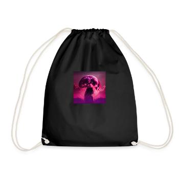 Woman in red Sky, Design 4 - Drawstring Bag - black - Front