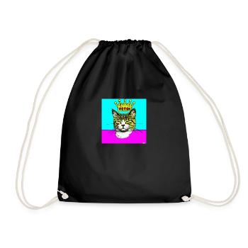 Blind Cat 9 - Drawstring Bag - black - Front