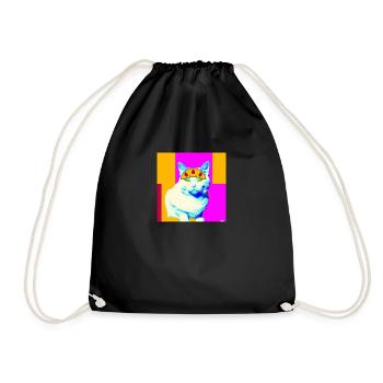 Blind Cat 8 - Drawstring Bag - black - Front
