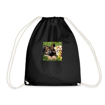 Puppy - German Shepherd - Drawstring Bag - black - Front