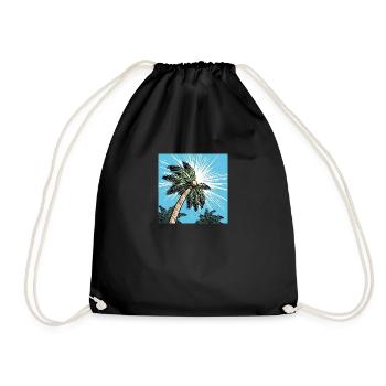 Sommer Palme mit Kokosnuss - Turnbeutel - Schwarz - Vorne