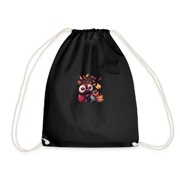 Autumn Guardian Owl - Drawstring Bag - black - Front