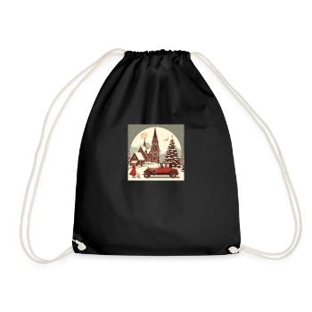 Church in winter - Drawstring Bag - black - Front