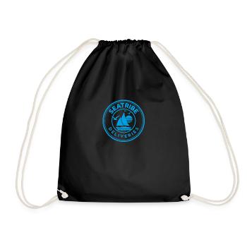 Nautical sailboat design with seagull and sun - Drawstring Bag - black - Front