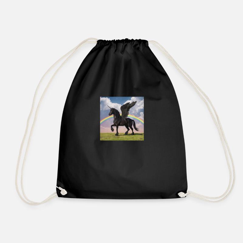 Black Alicorn - Drawstring Bag - black