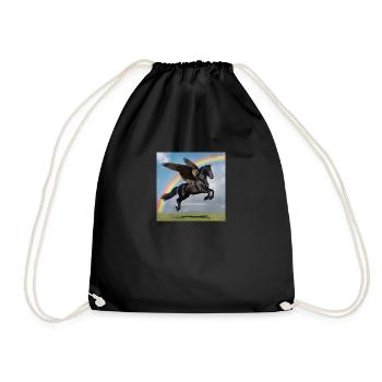 Rainbow Pegasus - Drawstring Bag - black - Front