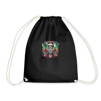 Viking Weihnachtsmann - Turnbeutel - Schwarz - Vorne
