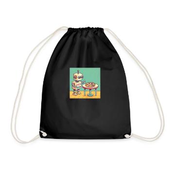 Pizza Bot - Drawstring Bag - black - Front