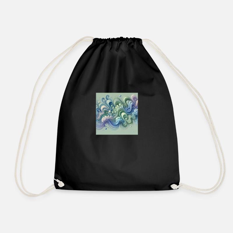 Flowing harmony - Drawstring Bag - black