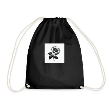 Sunflower Helianthus annuus - Drawstring Bag - black - Front