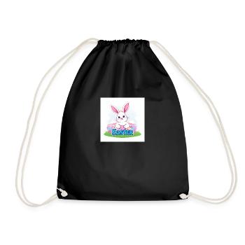 Der bunte Hase von Ostern - Turnbeutel - Schwarz - Vorne