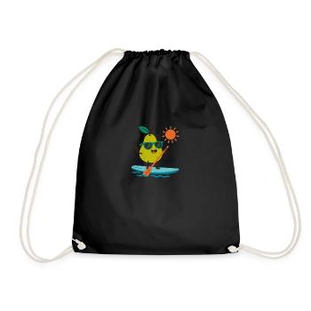 Sporty pear - Drawstring Bag - black - Front