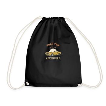 Road Trip - Adventures - Drawstring Bag - black - Front