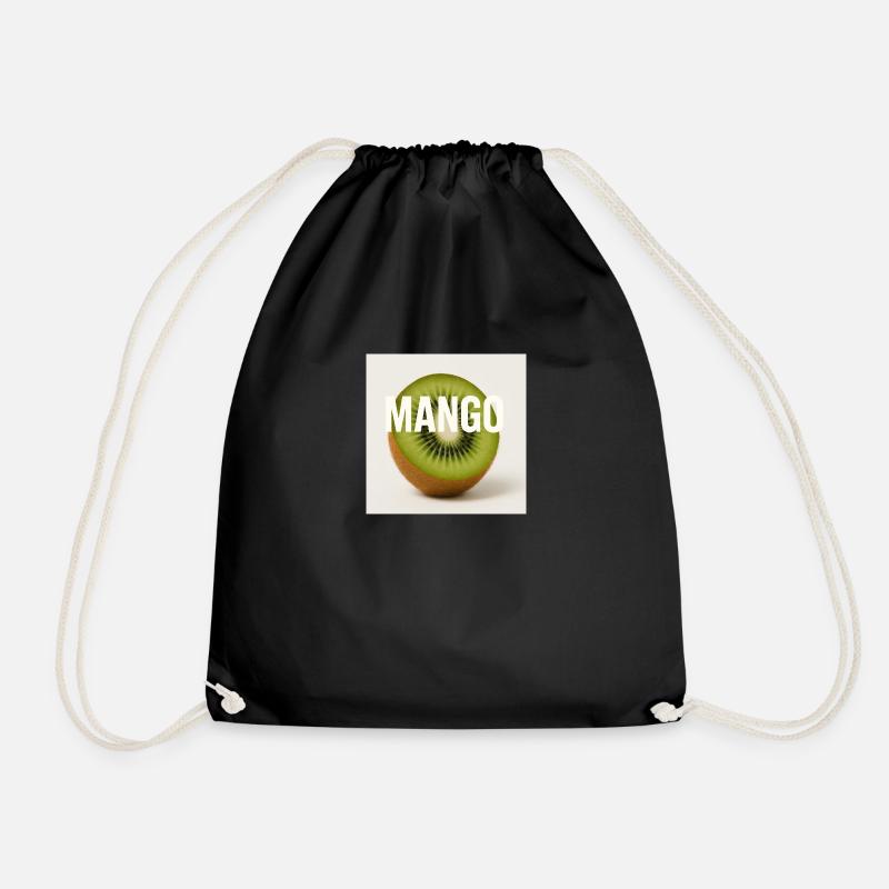 Kiwi named "MANGO" - Drawstring Bag - black