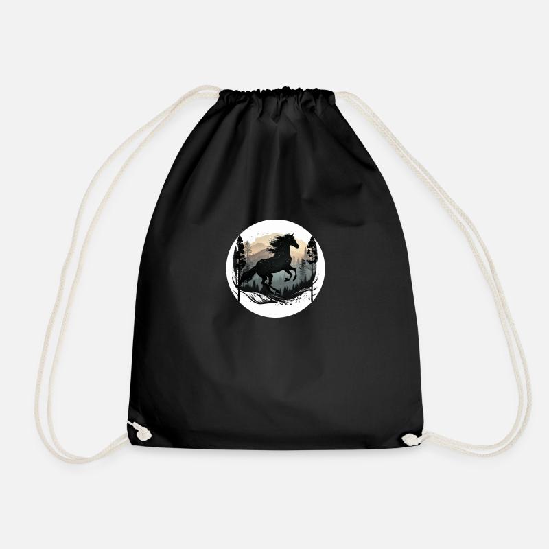 Wild Horse - Drawstring Bag - black