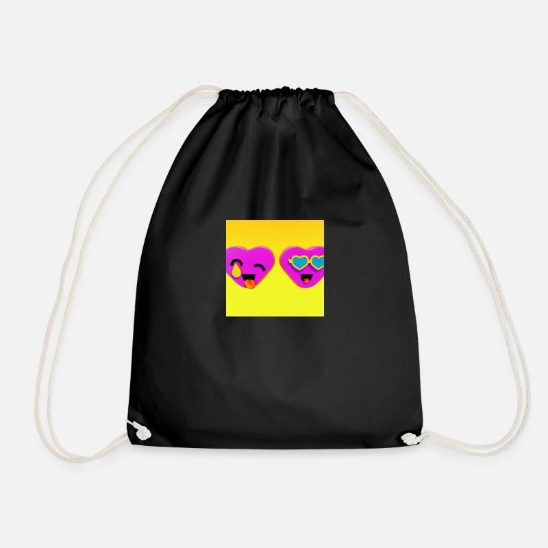 Valentine's Day Hearts Valentinstag - Drawstring Bag - black