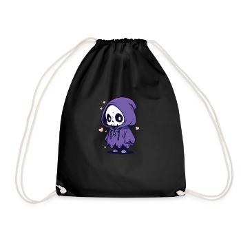 Squelette mignon d’Halloween - Design effrayant mignon - Sac de sport léger - noir - Devant