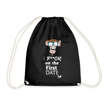 Nerd Party Messs Up Sex First Date Nerd Geek Boy - Drawstring Bag - black - Front