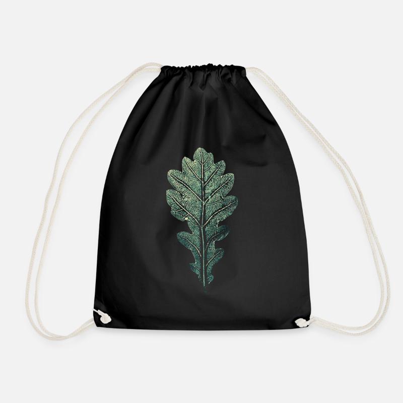 BLATT Eiche / Kunstdruck WALD & Förster Design - Turnbeutel - Schwarz