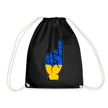 Ukraine Flag Number 1 - Drawstring Bag - black - Front