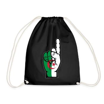 Algeria flag number 1 - Drawstring Bag - black - Front