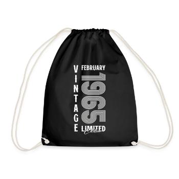 60th Birthday Gift Man Legend February 1965 - Drawstring Bag - black - Front