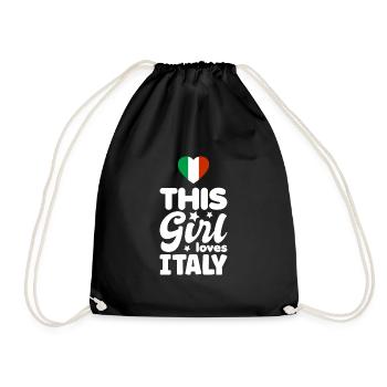 Italie Drapeau Slogan de vacances Drapeau italien - Sac de sport léger - noir - Devant