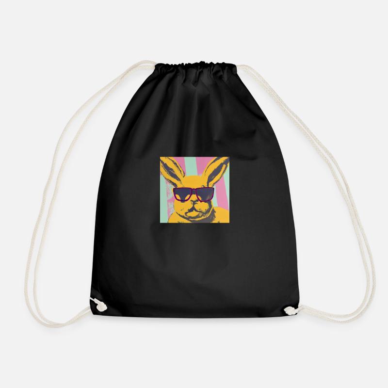 Cooler Hase - Turnbeutel - Schwarz