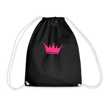 Krone, Krönchen, Gaukler, Prinz, Prinzessin - Turnbeutel - Schwarz - Vorne