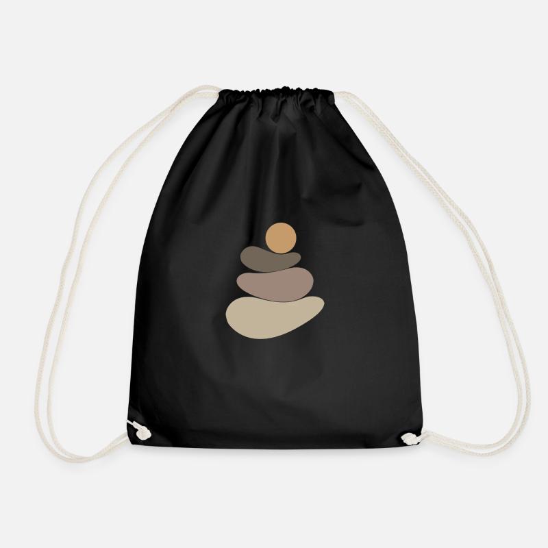 Brown stone/rock logo - Drawstring Bag - black