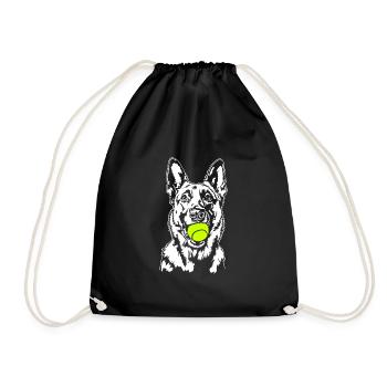 Malinois Ball Ball Junkie Dogs Wilsigns - Drawstring Bag - black - Front