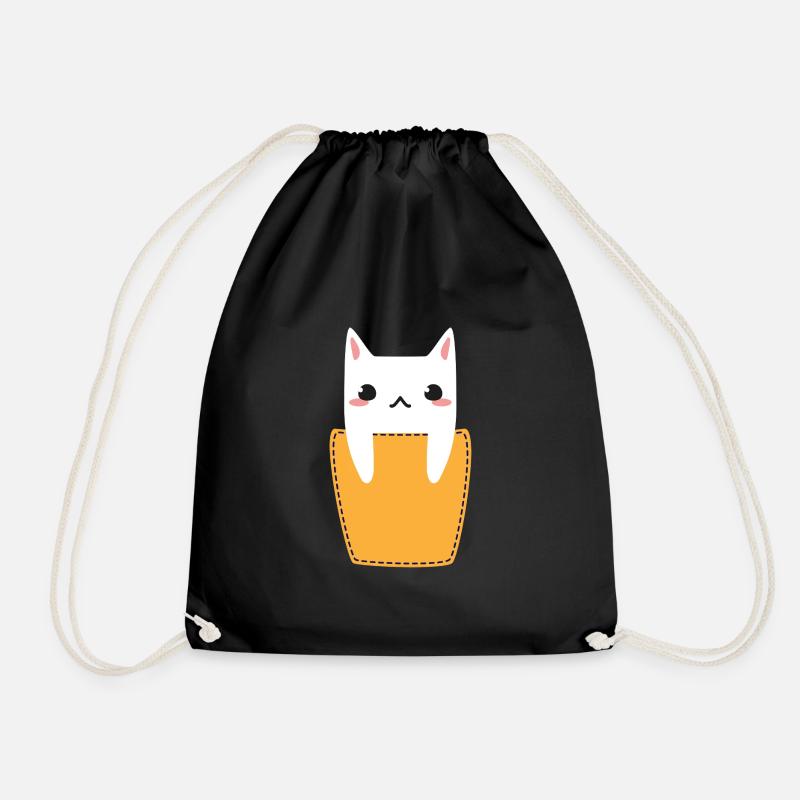 Chat dans la poche poitrine - Sac de sport léger - noir