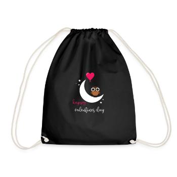 Valentine's Day Owl Heart Happy Valentine's Day - Sac de sport léger - noir - Devant
