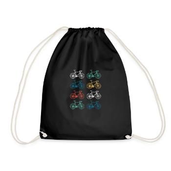 Road bike retro bike - Drawstring Bag - black - Front