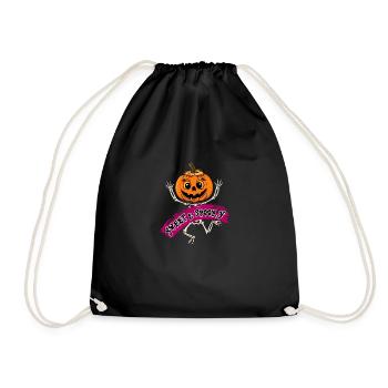 Funny Dancing Happy Halloween Skeleton - Drawstring Bag - black - Front