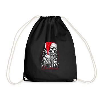 Père Noël Afghan Hound Joyeux Noël Chiens - Sac de sport léger - noir - Devant
