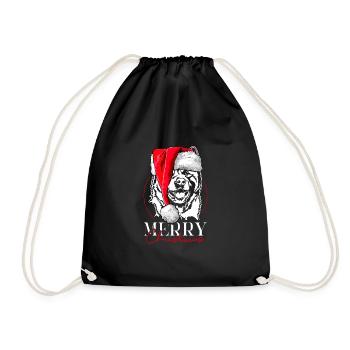 Père Noël américain Akita joyeux Noël chien Wilsigns - Sac de sport léger - noir - Devant
