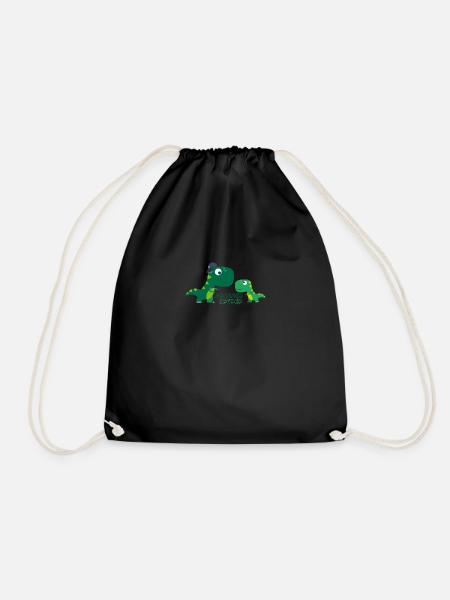 Big brother dinosaurs - Drawstring Bag - black
