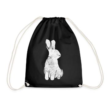 Rabbit - Drawstring Bag - black - Front