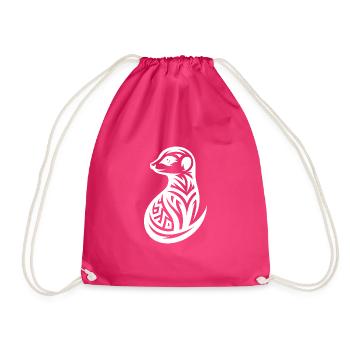 Suricate mignon dans le style de tatouage - Sac de sport léger - fuchsia - Devant