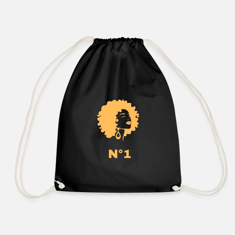 Woman n°1 - Drawstring Bag - black
