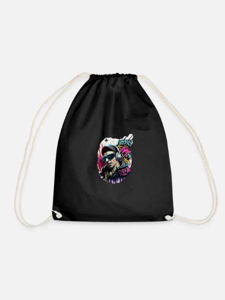 IMG 1644 - Drawstring Bag - black