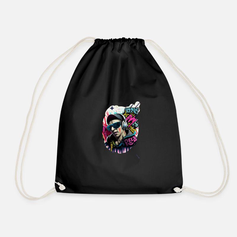 IMG 1644 - Drawstring Bag - black