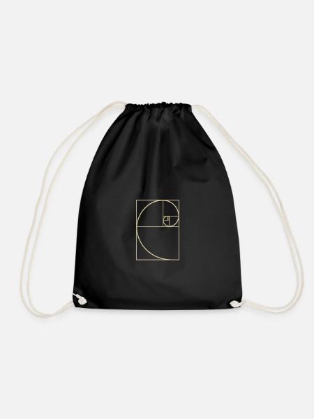 Golden Ratio – Mathematical Aesthetics to Wear - Drawstring Bag - black