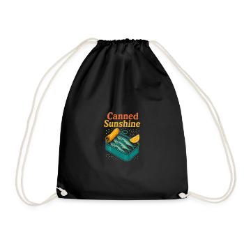 Canned Sunshine – Sardine Pop-Art Tea - Drawstring Bag - black - Front
