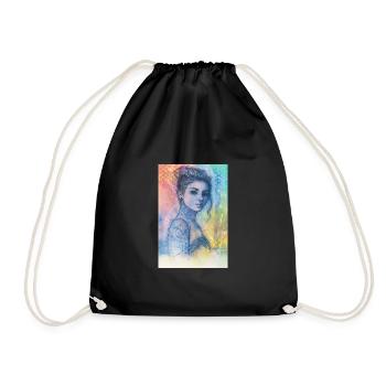 Femme pop arc en ciel omikly tatoo bras crâne graf - Sac de sport léger - noir - Devant