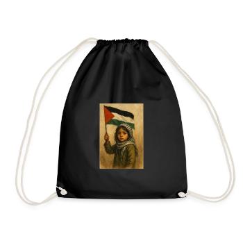 Proud Young Girl – Bearer of History - Drawstring Bag - black - Front