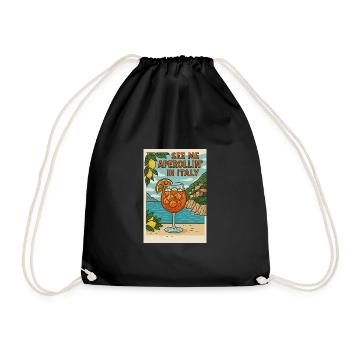 Italienischer Spritz Cartoon Design - Turnbeutel - Schwarz - Vorne