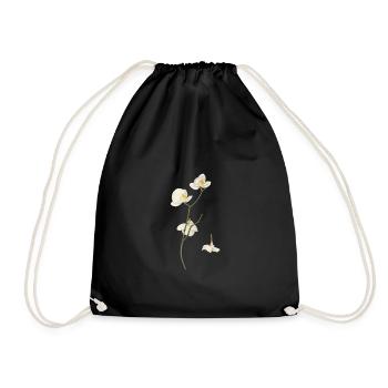Elegante weiße Orchideenblüte - Turnbeutel - Schwarz - Vorne