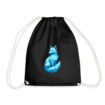 Diamant-Fuchs – Tierdesign in Edelstein-Optik - Turnbeutel - Schwarz - Vorne